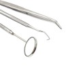 3 Pcs Dental Tool Pick Scaler Mirror Set Stainless Steel